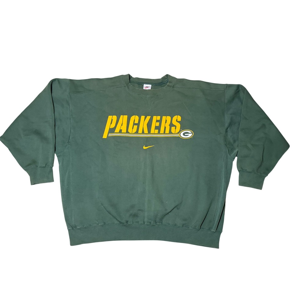 Vintage Nike Center Swoosh Green Bay Packers NFL Pro Line XXL Green Crewneck